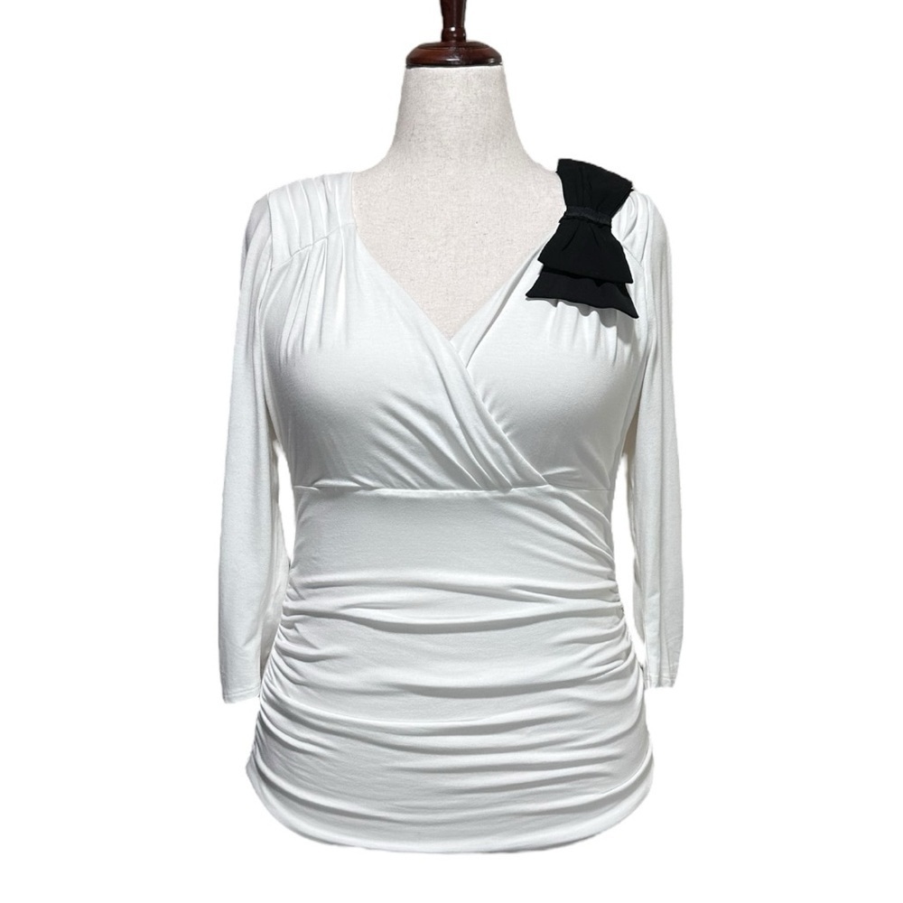 WHBM 3/4 Sleeve Blouse with Bow Size Large